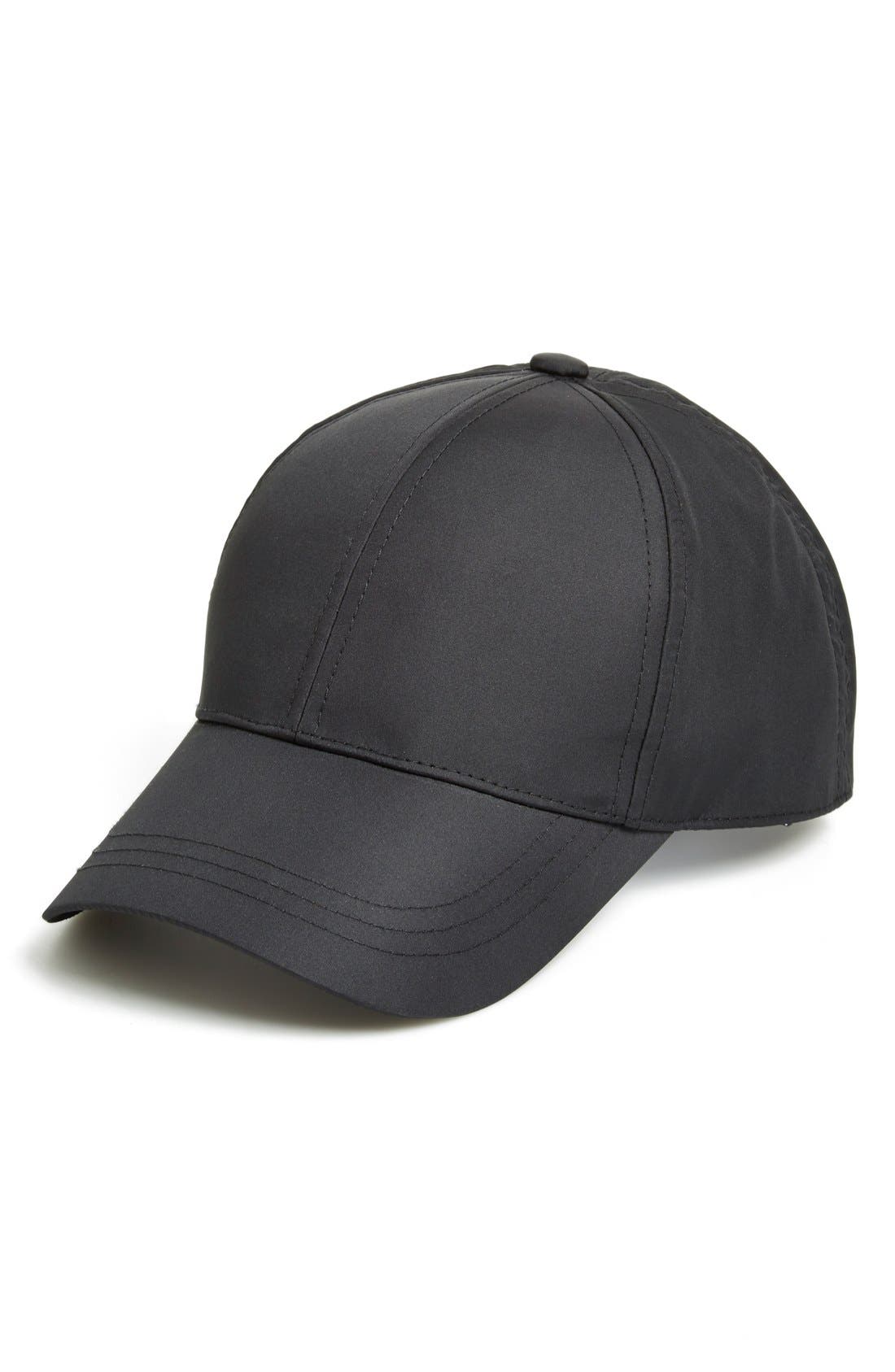 black nylon baseball cap