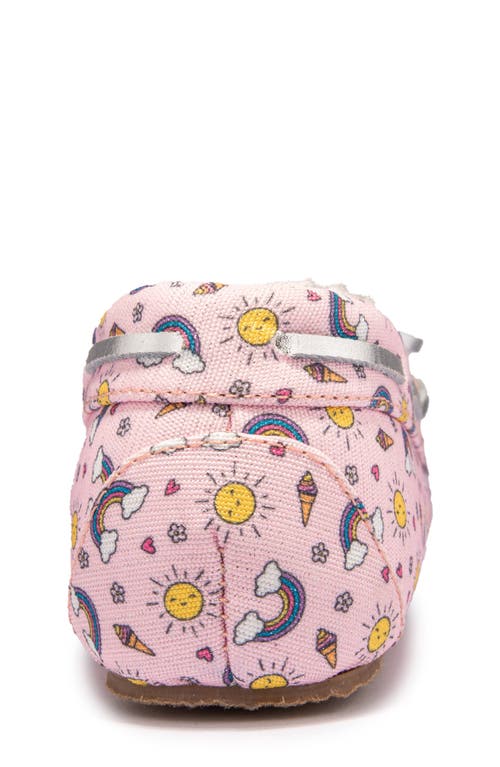 Minnetonka Kids' Print Slipper In Pink Summer