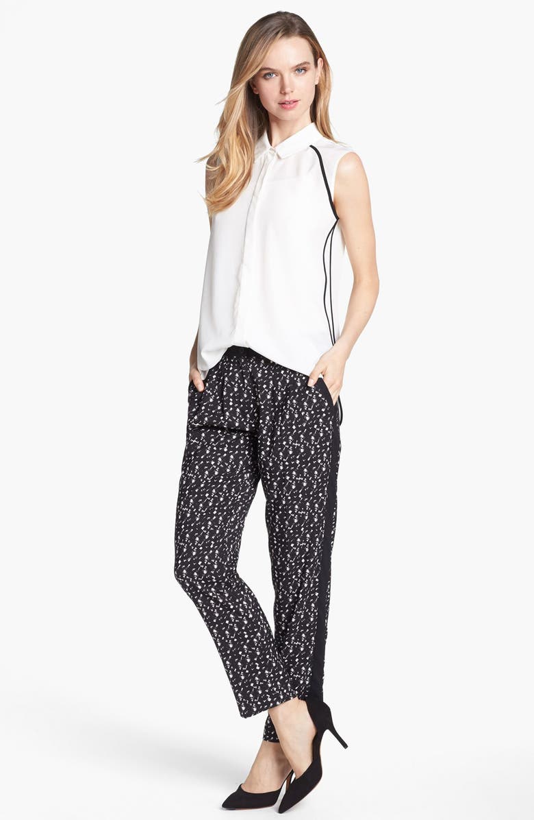 Vince Camuto Pleated Tuxedo Stripe Print Pants | Nordstrom