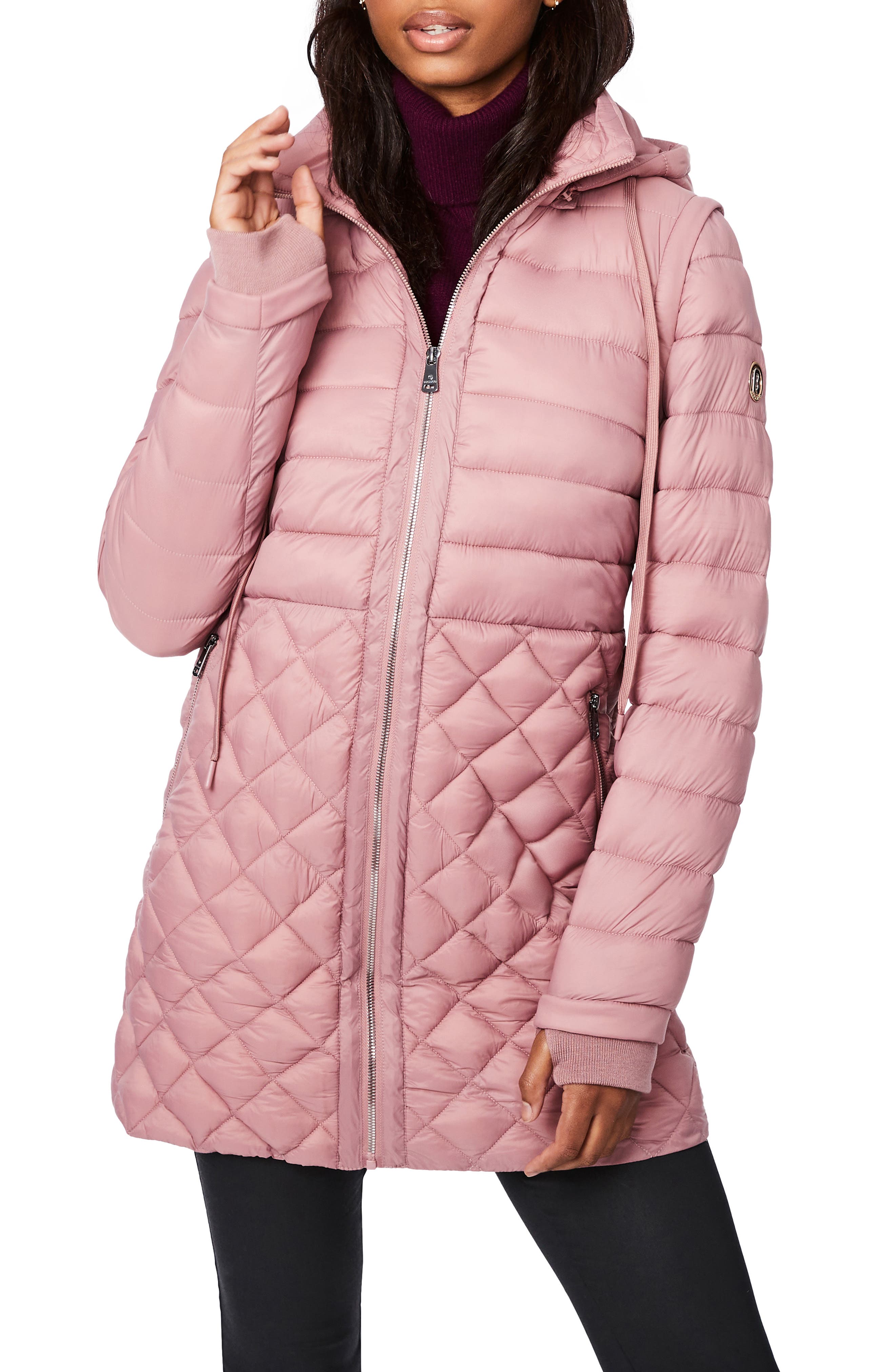 bernardo hooded quilted jacket