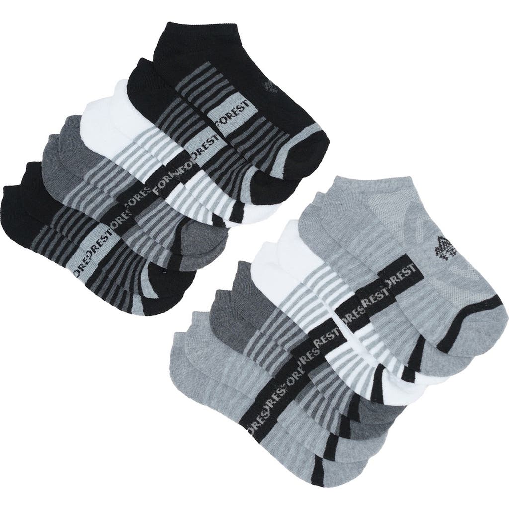 Shop Rainforest 8-pack Half Cushioned Low-cut Socks In Grey/charcoal/white Multi