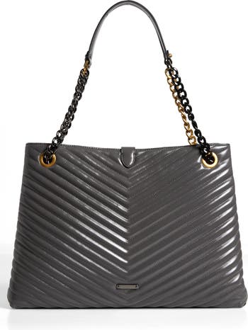 edie chevron quilted tote