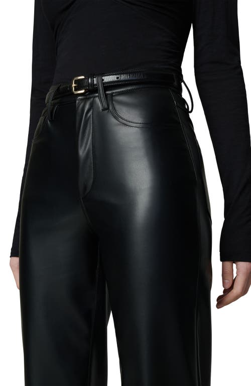 Shop Joe's The Margot High Waist Relaxed Straight Leg Faux Leather Jeans In Black