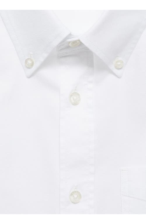 Shop Mango Regular Fit Oxford Button-down Shirt In White