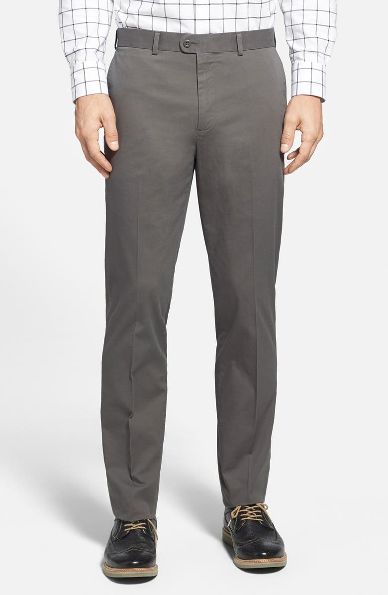 Bensol Washed Trim Fit Stretch Cotton Trousers | Nordstrom