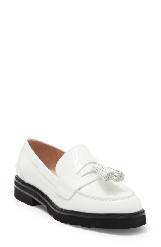 Stuart Weitzman Adrina Tassel Loafer In White.