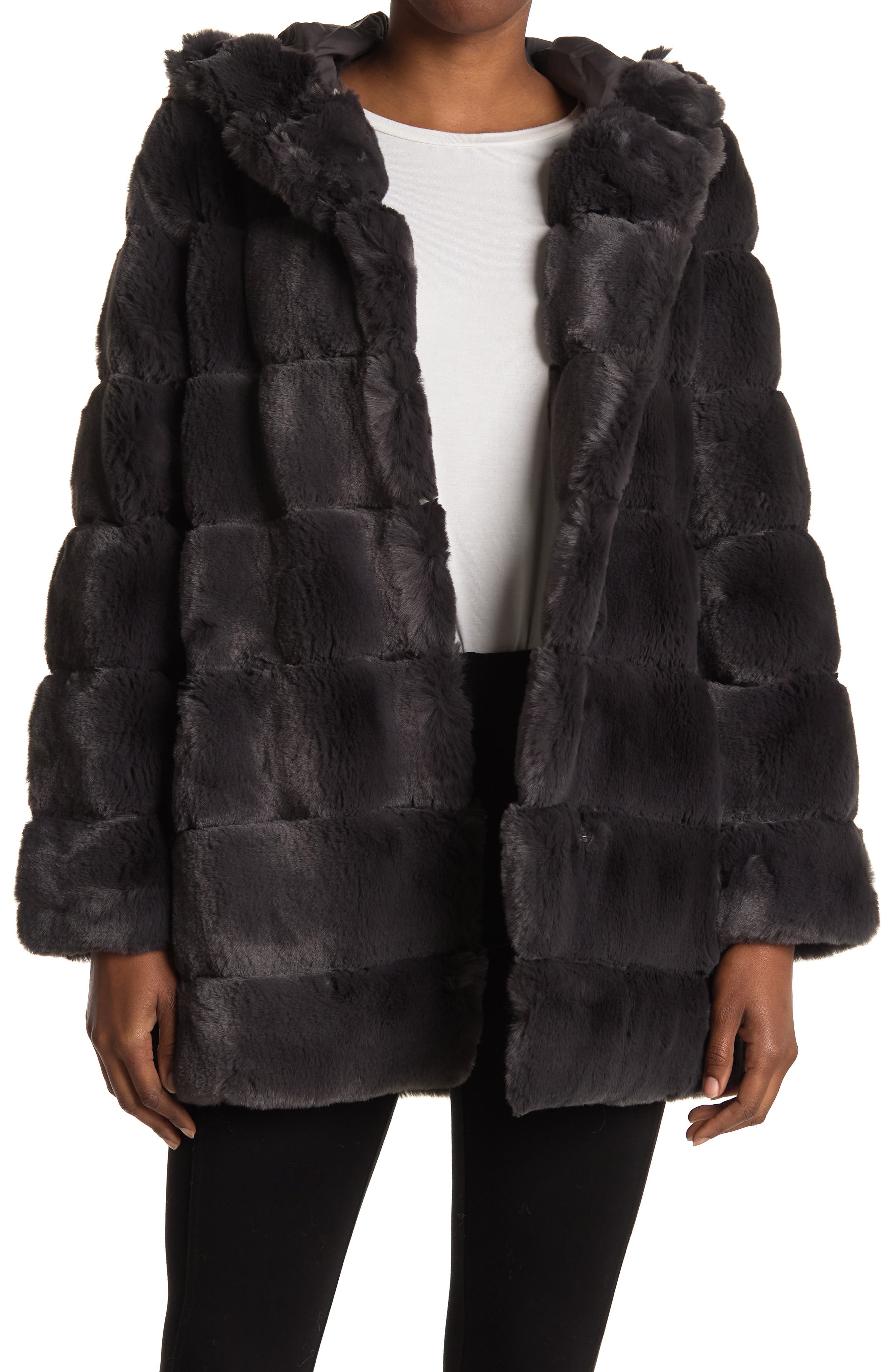 faux fur quilted coat