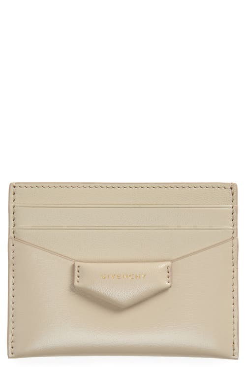 Givenchy Antigona Box Leather Card Case in Natural Beige