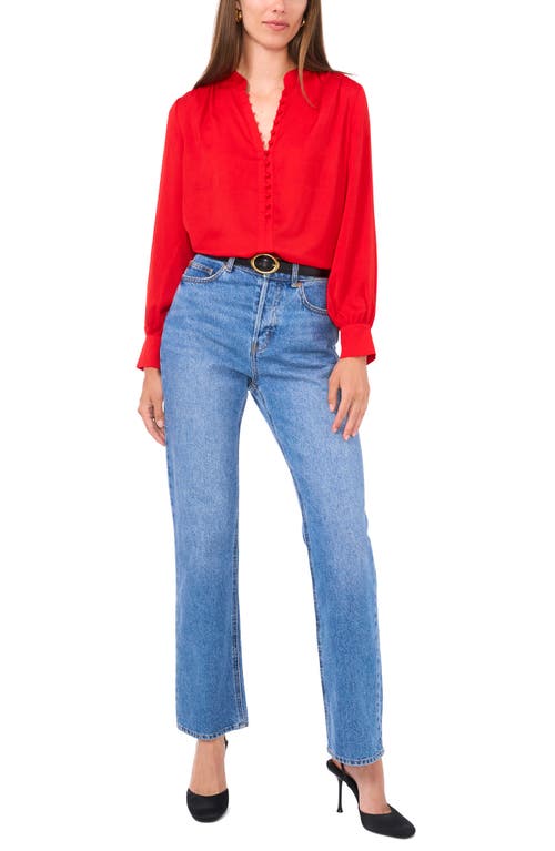 Vince Camuto Rumple Top In Bright Red