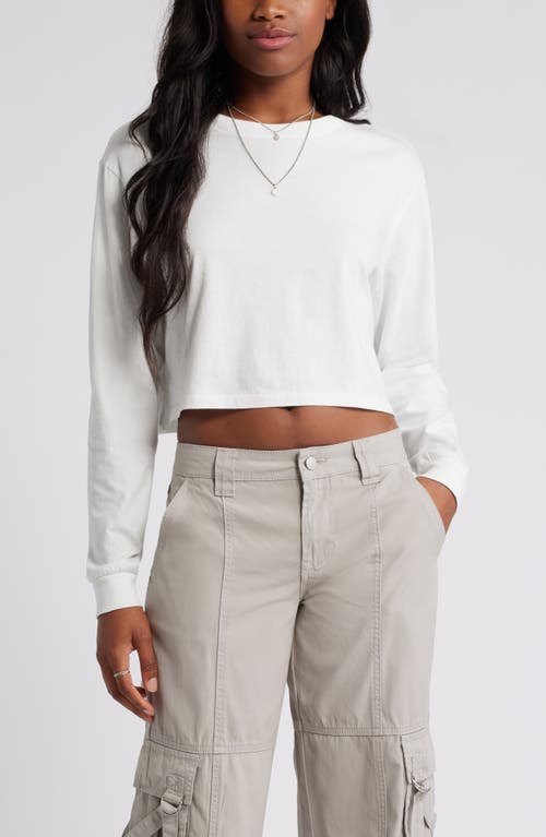 Shop Bp. Oversize Crewneck Crop T-shirt In White Blanc