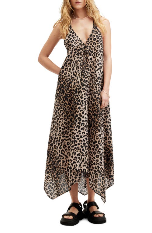 AllSaints Lil A-Line Leopard Print Dress Brown at Nordstrom, Us