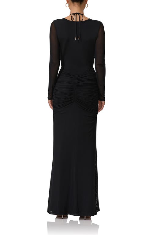 Shop Afrm Orla Bralette Long Sleeve Maxi Dress In Noir