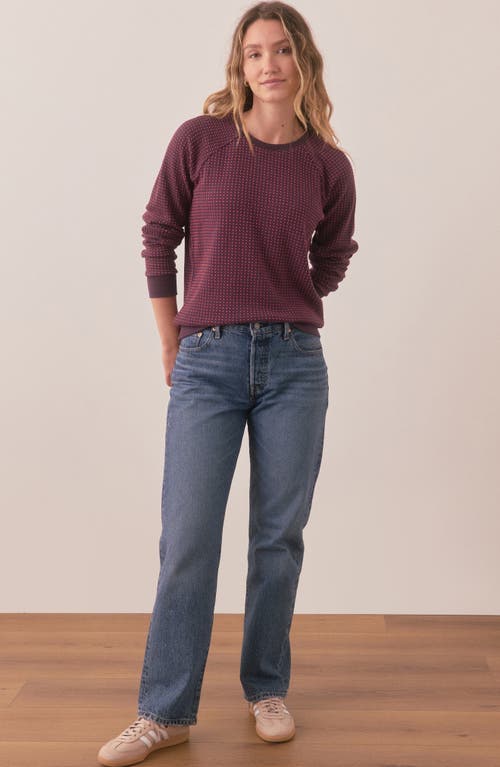 Marine Layer Daisy Textured Stitch Sweater In Plum