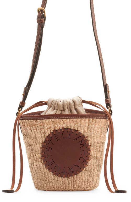 Stella McCartney Perforated Logo Woven Abaca Crossbody Bag in Natural at Nordstrom