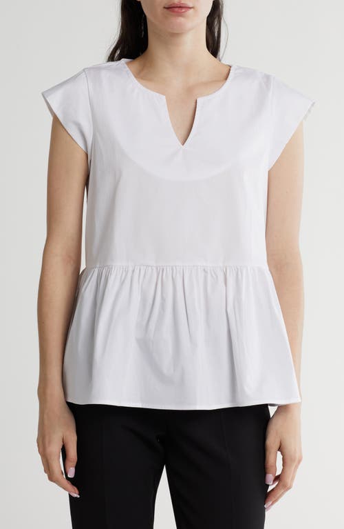 Shop Renee C Poplin Peplum Top In White