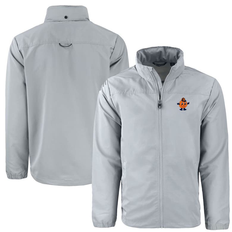 Shop Cutter & Buck Gray Syracuse Orange Vault Charter Eco Recycled Full-zip Jacket