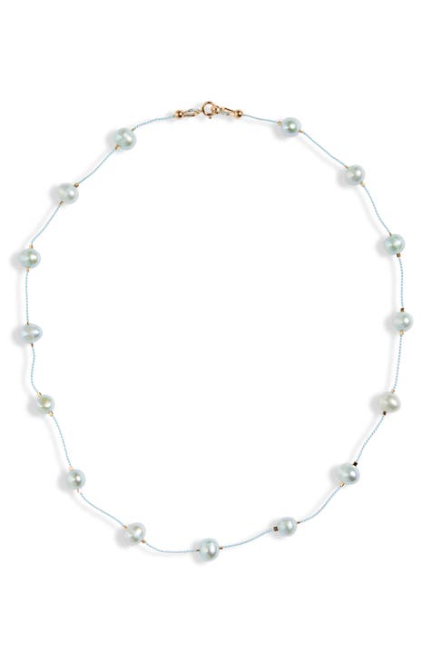 Desnuda Freshwater Pearl Station Necklace