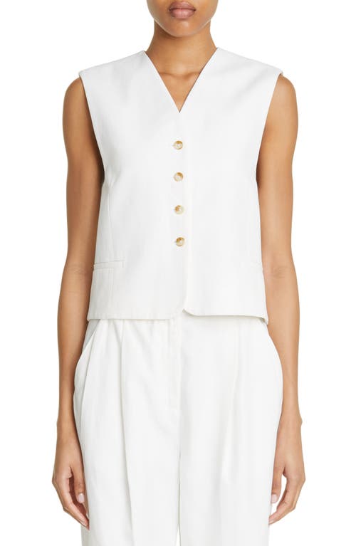 Loulou Studio Tailored Vest in Ivory