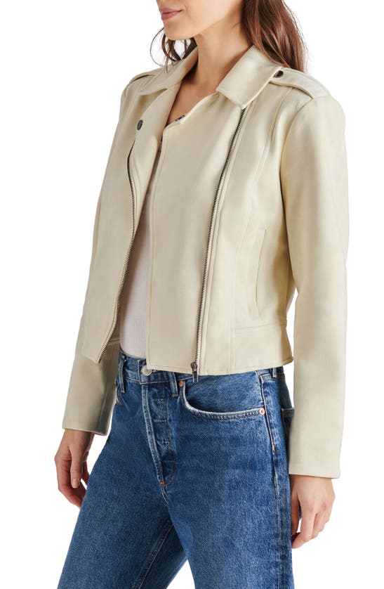 Shop Bb Dakota By Steve Madden Not Your Baby Faux Suede Jacket In Bone White