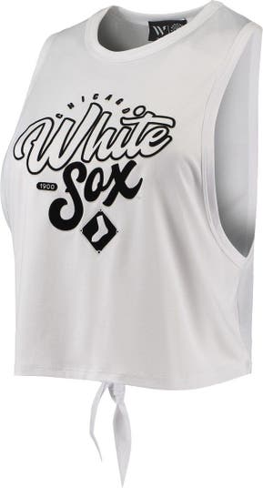 The Wild Collective Gray Houston Astros Twisted Tie Front Tank Top in White