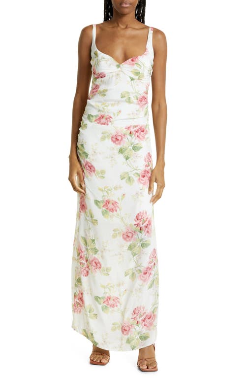 byTiMo Floral Satin Maxi Dress in Rose Bouquet