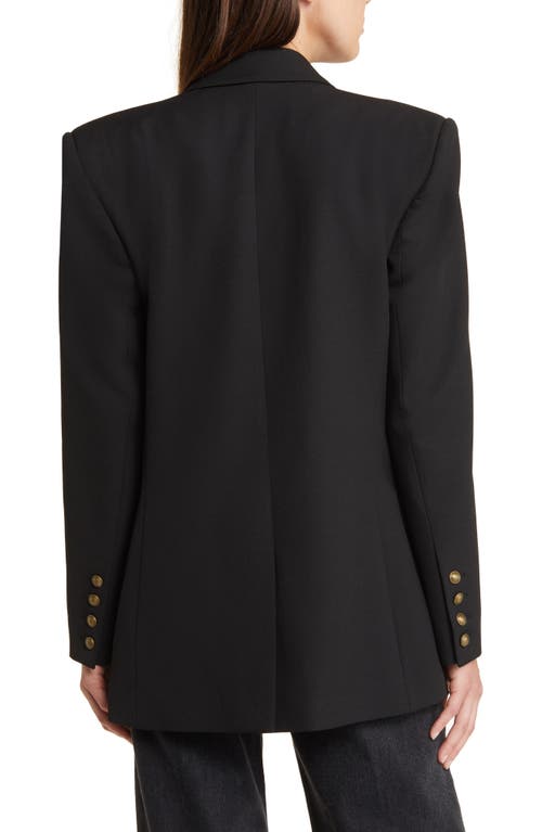 Frame Womens Black Double-breasted Slim-fit Woven Blazer In Black