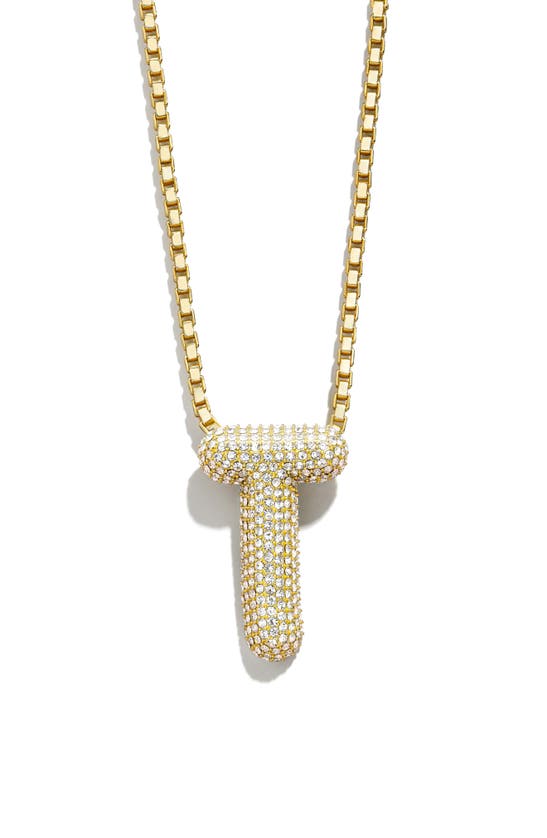 Shop Baublebar Pavé Crystal Bubble Initial Pendant Necklace In Gold T