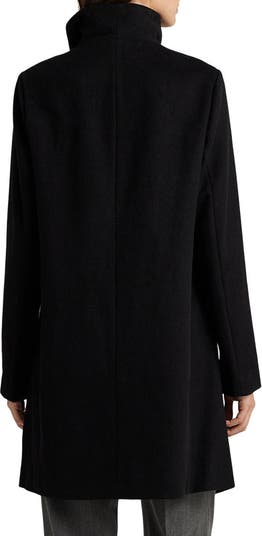 THREAD & SUPPLY Womens Black Wool Blend Pea Coat Size Small