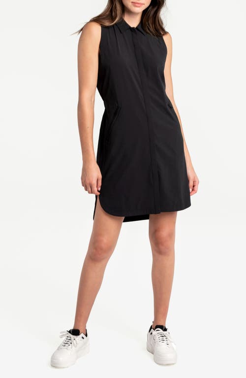 Momentum Sleeveless Shirtdress in Black Beauty