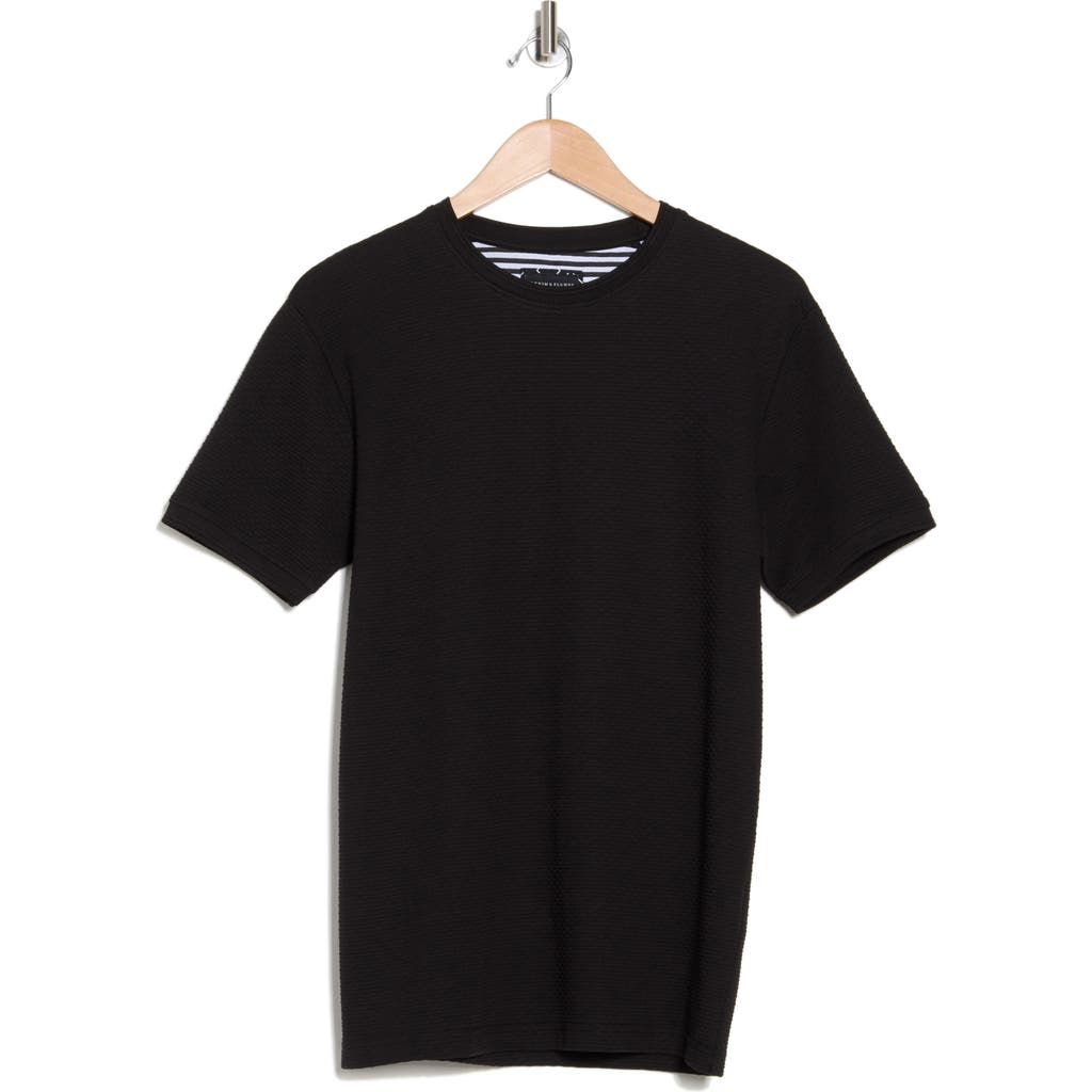 Shop Denim And Flower Texture T-shirt In Black