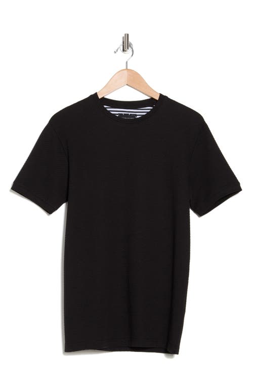 Shop Denim And Flower Texture T-shirt In Black