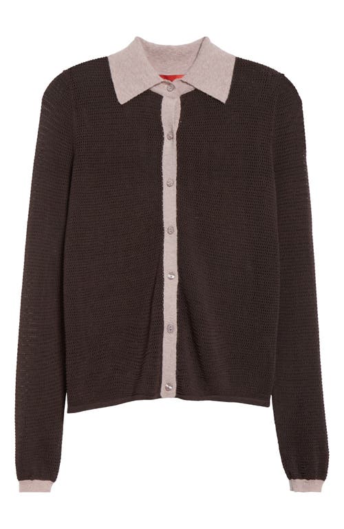 Shop Eckhaus Latta Twyla Openwork Cardigan In Fossil