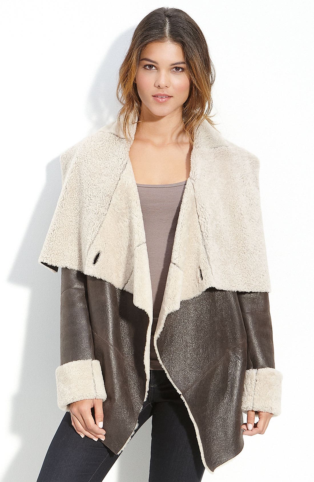 Mackage Drape Front Shearling Coat Nordstrom