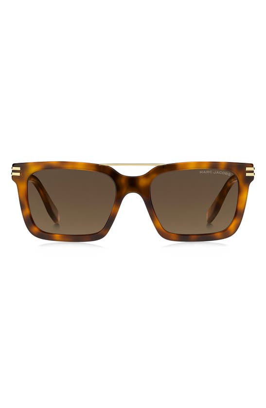 Marc Jacobs 54mm Gradient Rectangular Sunglasses In Havana / Brown Gradient