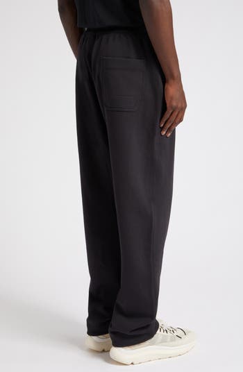 Black Straight-leg cotton-fleece track pants
