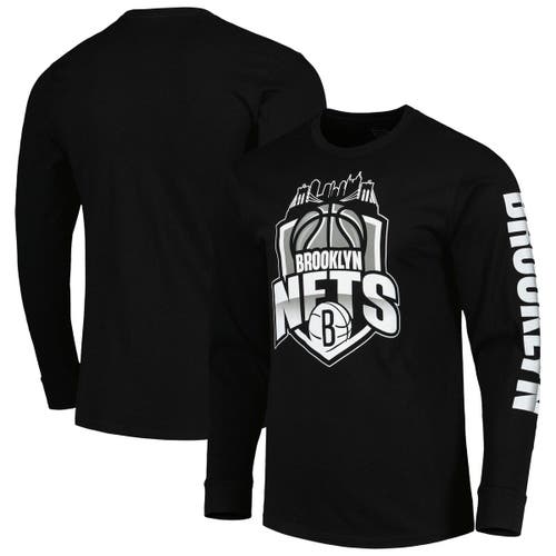 Unisex Stadium Essentials Black Brooklyn Nets NBA Crest Long Sleeve T-Shirt
