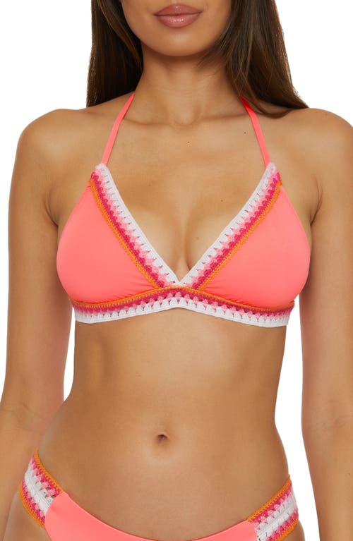 Shop Becca Delilah Triangle Bikini Top In Coral Crush