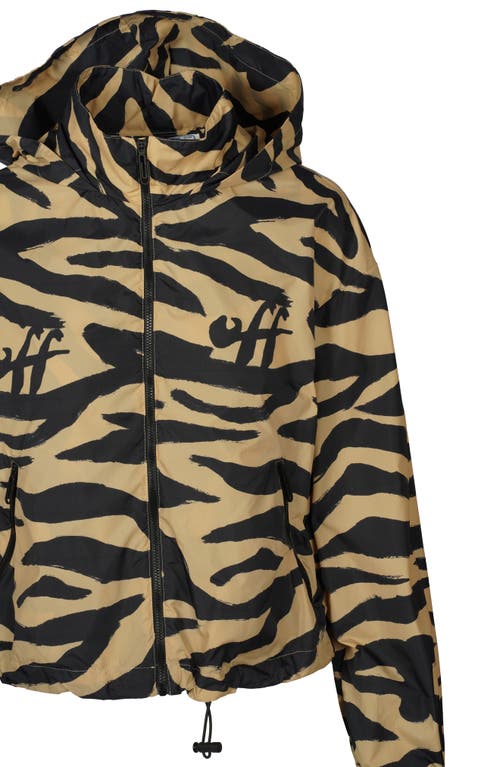OFF-WHITE OFF-WHITE ATHLETIC ZEBRA PRINT HOODED NYLON JACKET