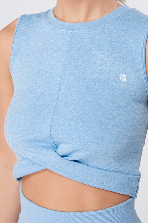 Twill Active Recycled Seamless Marl Laser Cut Vest In Blue