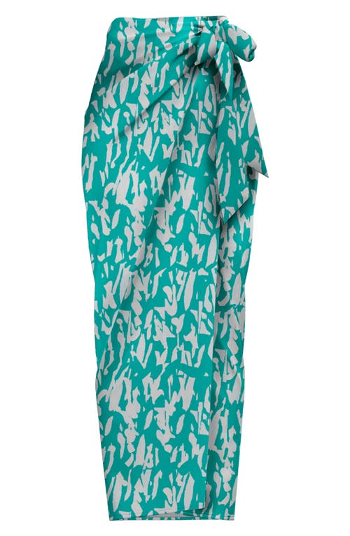 DIARRABLU Seur Playa Print Wrap Skirt in Aqua