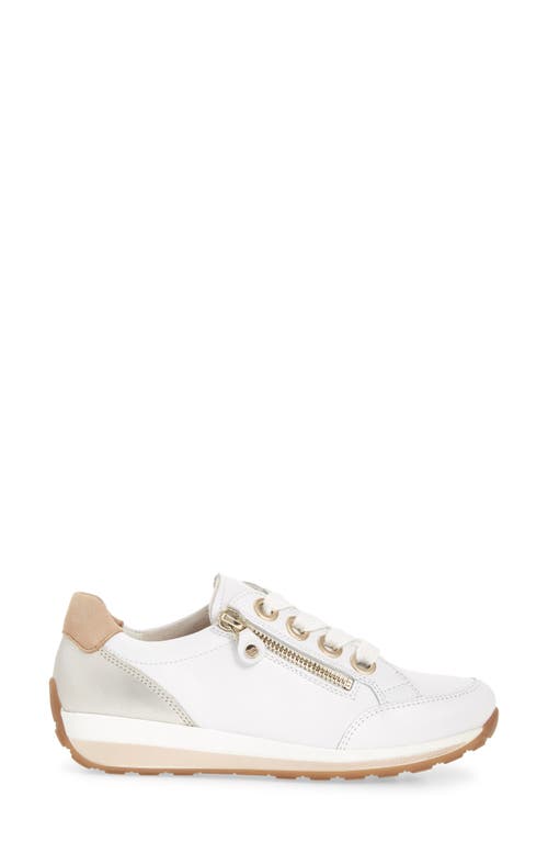 Ara Ollie Lace-up Sneaker In White Daytona/silver Metallic