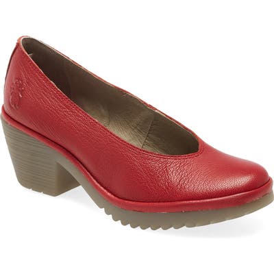 Fly London Walo Pump,10.5- Red