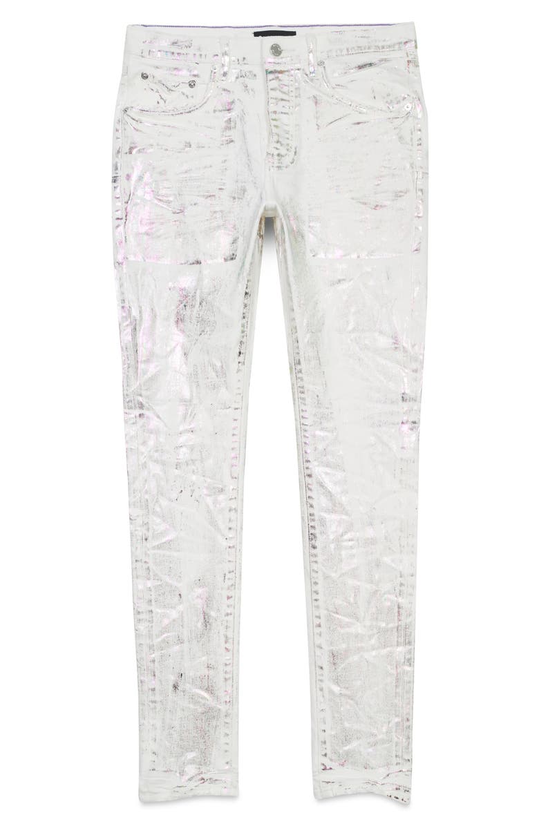 PURPLE BRAND White X-Ray Iridescent Skinny Jeans | Nordstrom