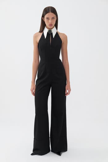 Halter Cowl Neck Wide Leg Flares Jumpsuits