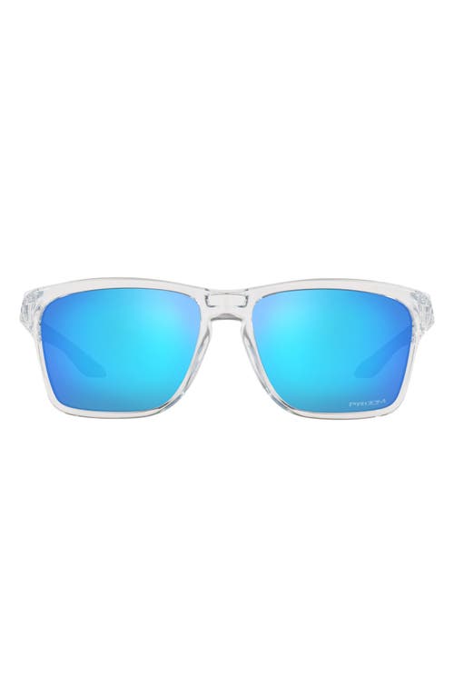 Oakley 58mm Rectangle Sunglasses in Polished Clear/Prizm Sapphire at Nordstrom