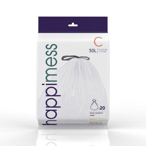 Happimess Drawstring Trash Can Liner In Bleached