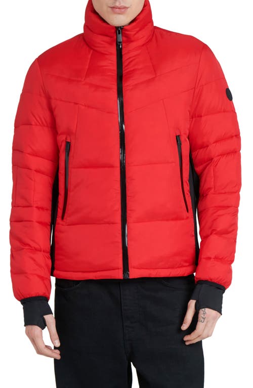 Racer Ripstop Puffer Jacket in Racing Red