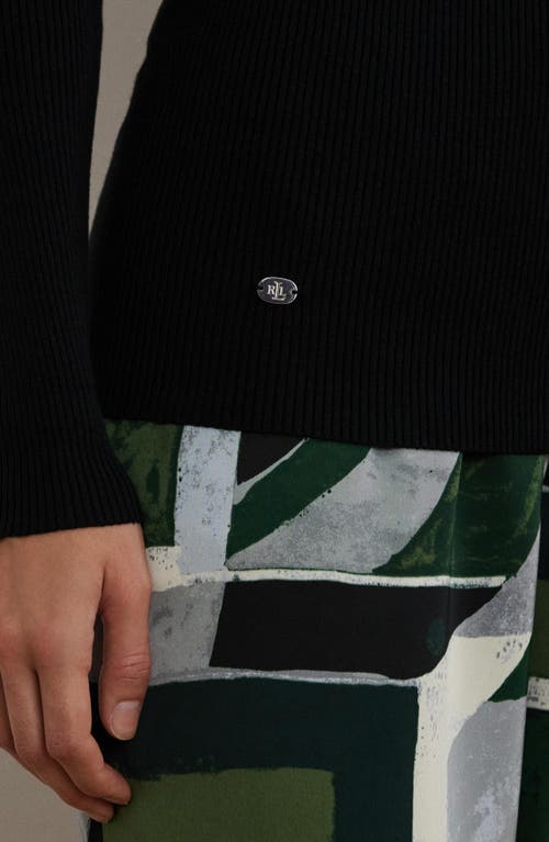 Ralph Lauren Lauren Amanda Rib Turtleneck Sweater In Polo Black