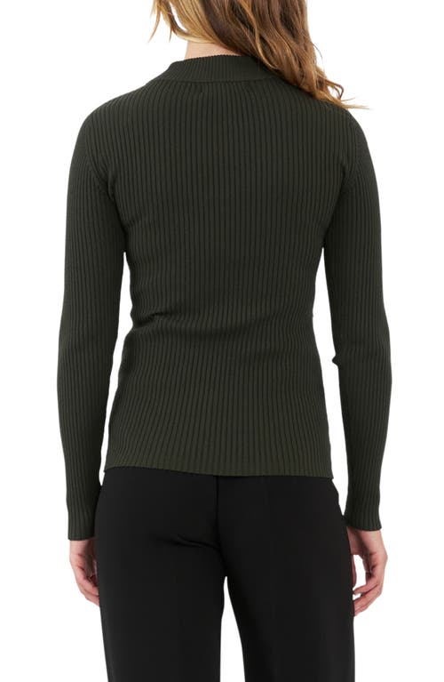 Shop Ripe Maternity Lift Up Rib Maternity/nursing Sweater In Ivy