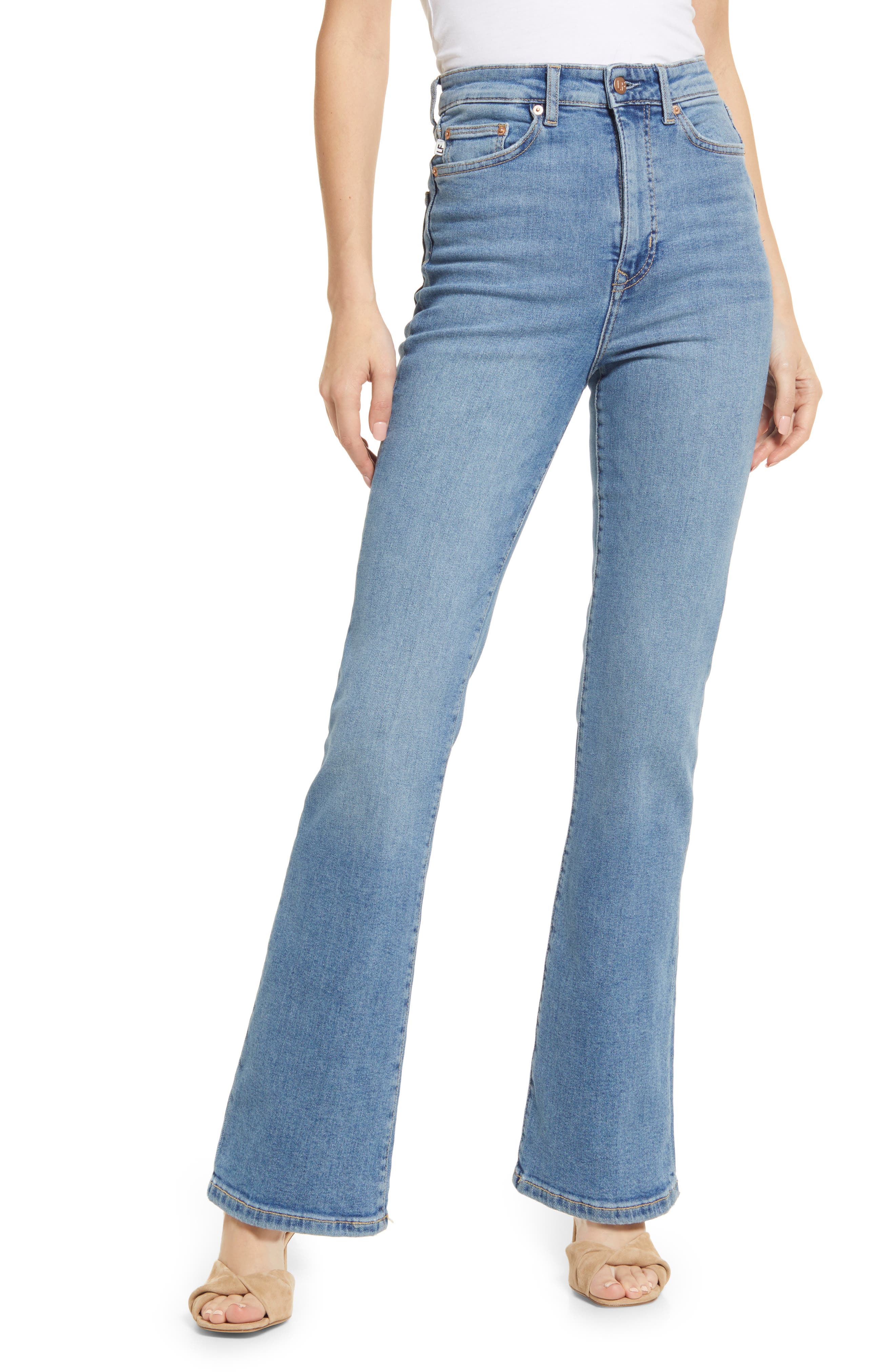 Lovers + Friends Greyson High Rise Slim Bootcut Jeans in Skyline